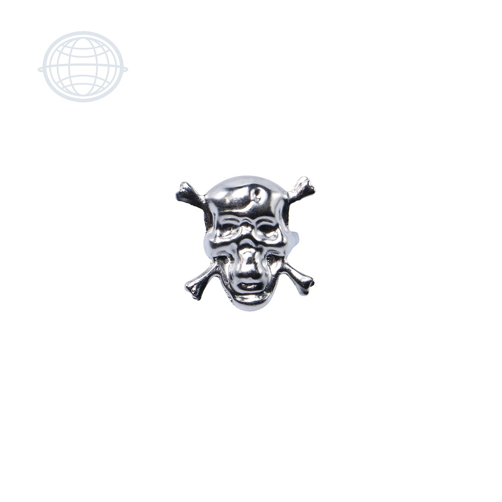 [CALAVERA-NI-DI] Adorno Calavera Con Hueso (Niquel)