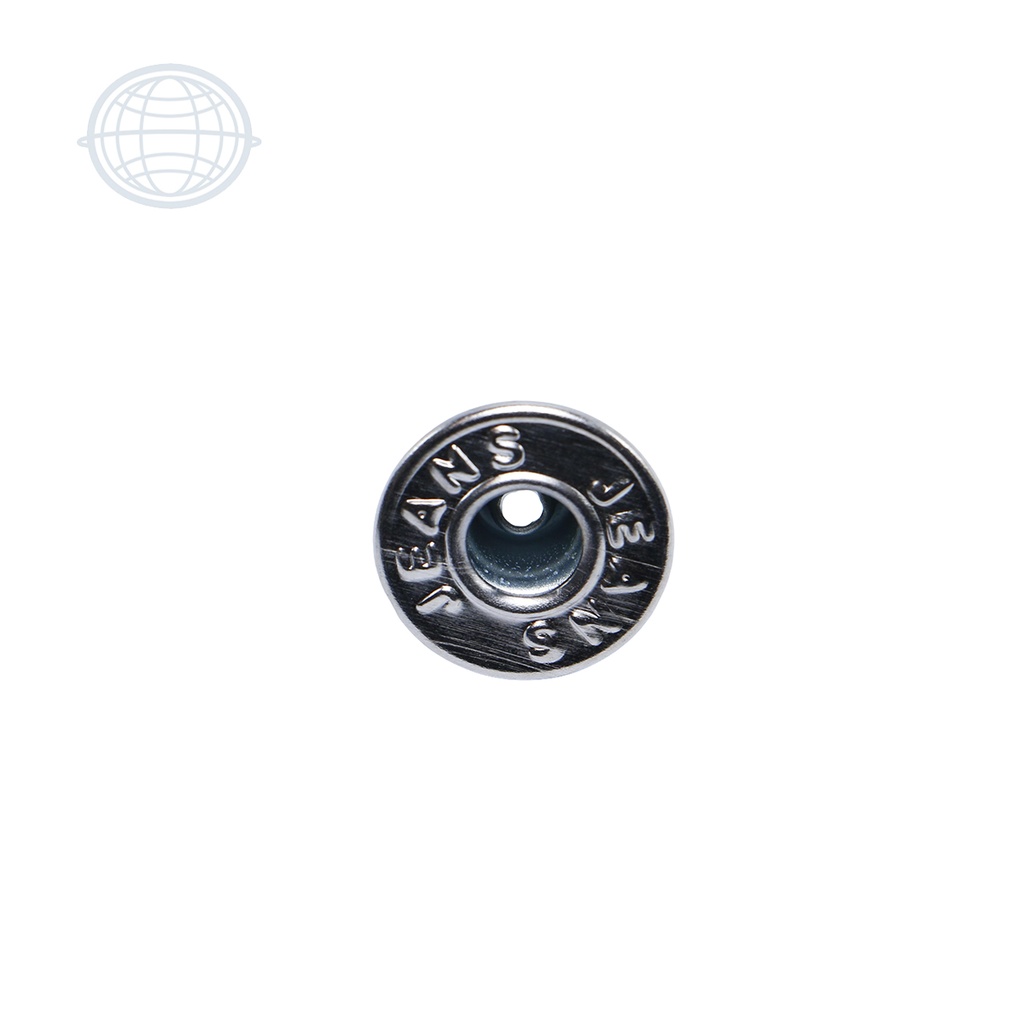 Botón Jeans Reforzado Perforado 17mm Grabado 