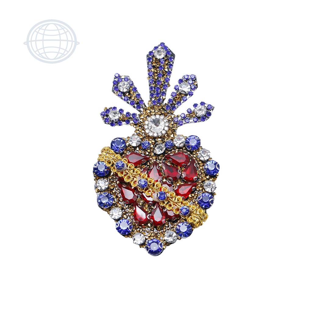 Corazón Rojo Dorado Azul