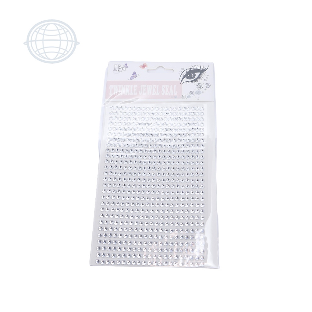 Sticker Piedra Redonda 4mm Cristal (12 planillas)