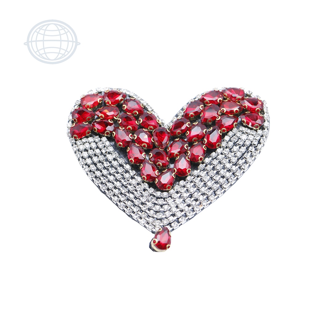 Corazón Plata con Rojo Chico