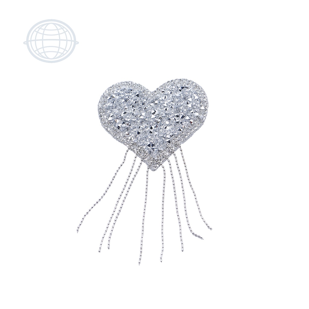 Corazón Mediano Plata con Fleco