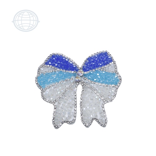 [J051] Moño Azul con Blanco
