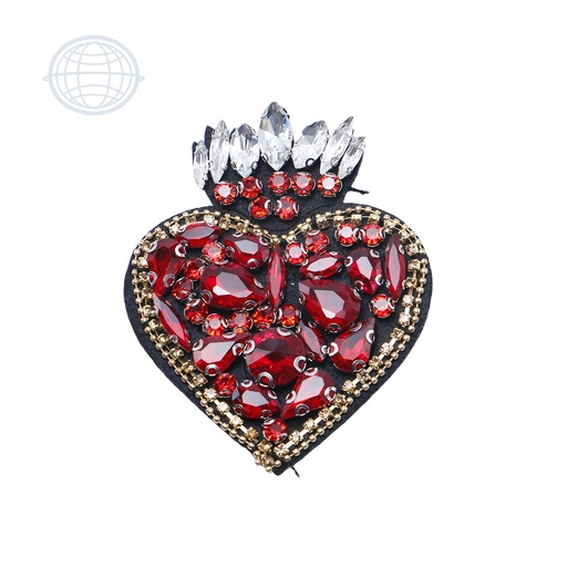 [C064] Corazón Corona Blanca Mediano