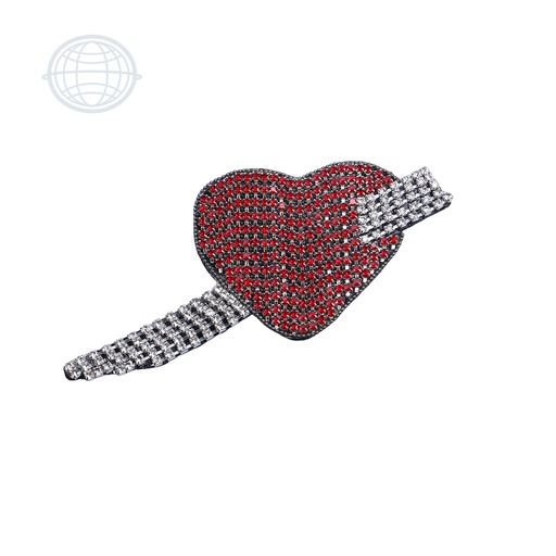 [J293] Corazón Rojo Perforado con Plata
