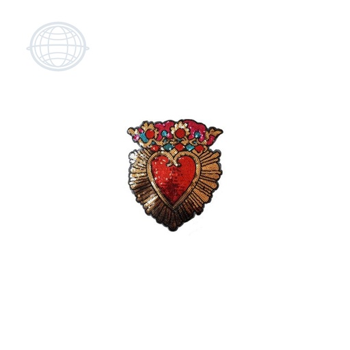 [J314] Corazón Grande con Corona de Flores