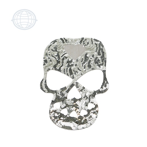 [J323] Calavera con Corazones Dorada