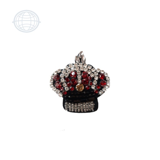 [C340] Corona Chica Plata con Rojo