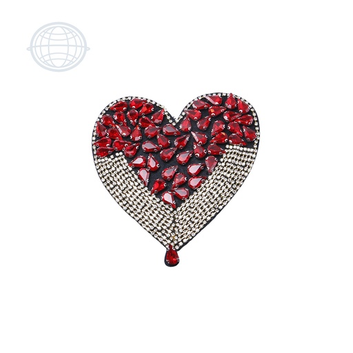 [C431] Corazón Dorado con Rojo Grande