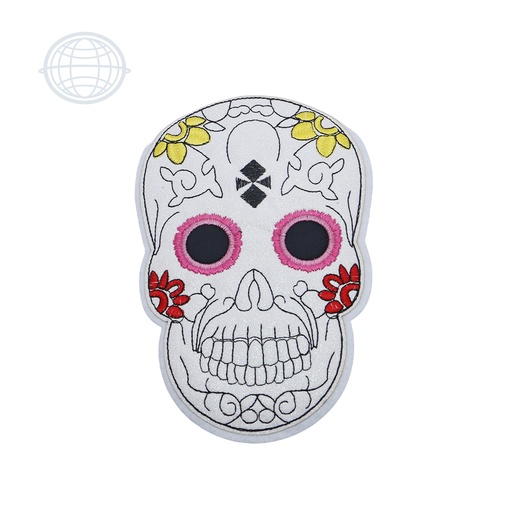 [F025] Calavera Blanca con Ojos Rosas