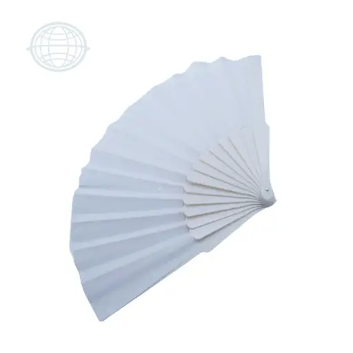 [ABA0001-BL-SM] Abanico Liso 23cm Blanco 
