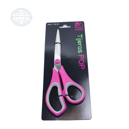 [113685-S-LO] Tijera Oficina Mgo Suave Pop 8.5" Lobo