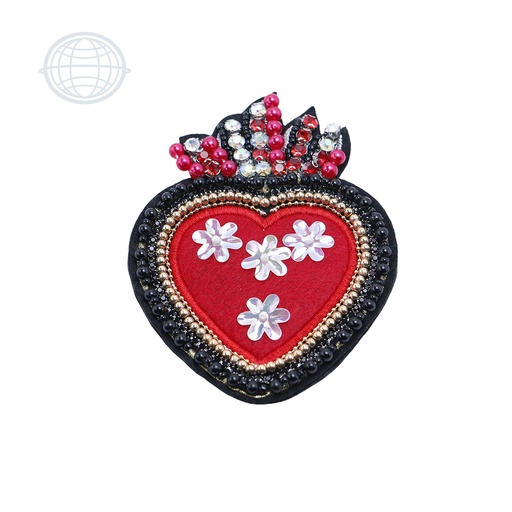 [Z033] Corazón Con Flores Tornasol
